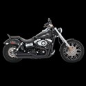 TWIN SLASH 3" SLIP-ONS - 2010-2017 Dyna, Black